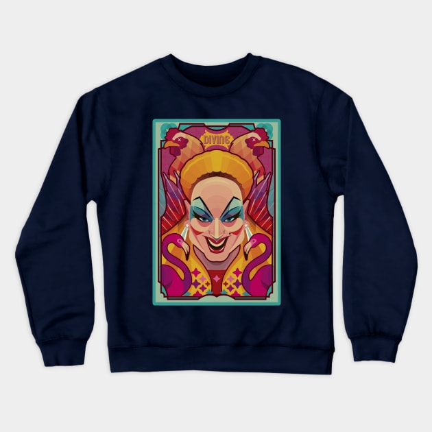 Pink Flamingos Crewneck Sweatshirt by Morts